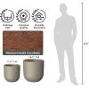 imageKante 165quot Round Concrete Planter Large Cylinder Plant Pot with Curved Bottom and Drainage Hole for Indoor and Outdoor Use  Garden or Patio Weathered Concrete Finish with Warm Brown InteriorWeathered Concrete