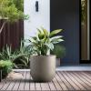 imageKante 165quot Round Concrete Planter Large Cylinder Plant Pot with Curved Bottom and Drainage Hole for Indoor and Outdoor Use  Garden or Patio Weathered Concrete Finish with Warm Brown InteriorWeathered Concrete
