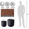 imageKante 165quot Round Concrete Planter Large Cylinder Plant Pot with Curved Bottom and Drainage Hole for Indoor and Outdoor Use  Garden or Patio Weathered Concrete Finish with Warm Brown InteriorCharcoal