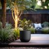 imageKante 165quot Round Concrete Planter Large Cylinder Plant Pot with Curved Bottom and Drainage Hole for Indoor and Outdoor Use  Garden or Patio Weathered Concrete Finish with Warm Brown InteriorBlack