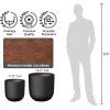 imageKante 165quot Round Concrete Planter Large Cylinder Plant Pot with Curved Bottom and Drainage Hole for Indoor and Outdoor Use  Garden or Patio Weathered Concrete Finish with Warm Brown InteriorBlack