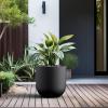 imageKante 165quot Round Concrete Planter Large Cylinder Plant Pot with Curved Bottom and Drainage Hole for Indoor and Outdoor Use  Garden or Patio Weathered Concrete Finish with Warm Brown InteriorBlack