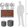 imageKante 173 Inch Dia Cylindrical Planter with Organic Texture Large Round Plant Pot with Drainage Hole Onyx Black Finish with Warm Brown Interior Ideal for Succulent Flowers Trees ShrubsOnyx Black