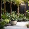 imageKante 177 Inch Dia Concrete Bowl Planter Large Tapered Bottom Plant Pot with Drainage Smooth Weathered Concrete Finish with Warm Brown Interior Ideal for Porch Home Garden PatioWeathered Concrete