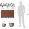 imageKante 177 Inch Dia Concrete Bowl Planter Large Tapered Bottom Plant Pot with Drainage Smooth Weathered Concrete Finish with Warm Brown Interior Ideal for Porch Home Garden PatioWeathered Concrete