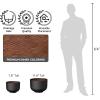 imageKante 177 Inch Dia Concrete Bowl Planter Large Tapered Bottom Plant Pot with Drainage Smooth Weathered Concrete Finish with Warm Brown Interior Ideal for Porch Home Garden PatioBlack