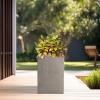 imageKante 185quot157quot126quot H Tall Rectangular Concrete Planters Set of 3 Outdoor Indoor Lightweight Plant Pots with Drainage Hole and Rubber Plug Modern Style for Home Garden Patio Slate GrayWeathered Concrete