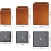 imageKante 185quot157quot126quot H Tall Rectangular Concrete Planters Set of 3 Outdoor Indoor Lightweight Plant Pots with Drainage Hole and Rubber Plug Modern Style for Home Garden Patio Slate GrayFaux Weathering Steel