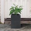 imageKante 185quot157quot126quot H Tall Rectangular Concrete Planters Set of 3 Outdoor Indoor Lightweight Plant Pots with Drainage Hole and Rubber Plug Modern Style for Home Garden Patio Slate GrayCharcoal