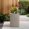 imageKante 185quot157quot126quot H Tall Rectangular Concrete Planters Set of 3 Outdoor Indoor Lightweight Plant Pots with Drainage Hole and Rubber Plug Modern Style for Home Garden Patio Slate GrayWeathered Concrete