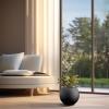 imageKante Round Concrete Flower Pot 193 Inch Dia 14quot Opening Sphere Shape Design Planter with Drainage Hole and Rubber Plug for Outdoor Plants Weathered Concrete Finish with Warm Brown InteriorBlack