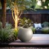 imageKante Round Concrete Flower Pot 193 Inch Dia 14quot Opening Sphere Shape Design Planter with Drainage Hole and Rubber Plug for Outdoor Plants Weathered Concrete Finish with Warm Brown InteriorWeathered Concrete