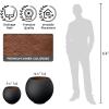 imageKante Round Concrete Flower Pot 193 Inch Dia 14quot Opening Sphere Shape Design Planter with Drainage Hole and Rubber Plug for Outdoor Plants Weathered Concrete Finish with Warm Brown InteriorBlack
