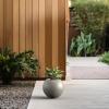 imageKante Round Concrete Flower Pot 193 Inch Dia 14quot Opening Sphere Shape Design Planter with Drainage Hole and Rubber Plug for Outdoor Plants Weathered Concrete Finish with Warm Brown InteriorWeathered Concrete