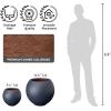 imageKante Round Concrete Flower Pot 193 Inch Dia 14quot Opening Sphere Shape Design Planter with Drainage Hole and Rubber Plug for Outdoor Plants Weathered Concrete Finish with Warm Brown InteriorCharcoal