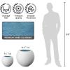 imageKante Round Concrete Flower Pot 193 Inch Dia 14quot Opening Sphere Shape Design Planter with Drainage Hole and Rubber Plug for Outdoor Plants Weathered Concrete Finish with Warm Brown InteriorWhite