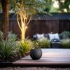imageKante Round Concrete Flower Pot 193 Inch Dia 14quot Opening Sphere Shape Design Planter with Drainage Hole and Rubber Plug for Outdoor Plants Weathered Concrete Finish with Warm Brown InteriorBlack
