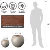 imageKante Round Concrete Flower Pot 193 Inch Dia 14quot Opening Sphere Shape Design Planter with Drainage Hole and Rubber Plug for Outdoor Plants Weathered Concrete Finish with Warm Brown InteriorWeathered Concrete
