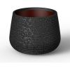 imageKante 125quot Dia Round Fluted Planter with Surface Indentations Large Flower Pot with Drainage Hole for Indoor ampamp Outdoor Plants Black Finish with Warm Brown InteriorBlack