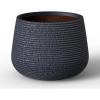 imageKante 125quot Dia Round Fluted Planter with Surface Indentations Large Flower Pot with Drainage Hole for Indoor ampamp Outdoor Plants Black Finish with Warm Brown InteriorCharcoal