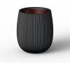 imageKante 126quot Dia x 146quot H Round Concrete Planter Streamlined Fluted Large Plant Pot with Drainage Hole and Rubber Plug for Home Patio Garden Black Finish with Warm Brown InteriorBlack