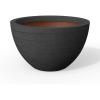 imageKante 173 Inch Dia Cylindrical Planter with Organic Texture Large Round Plant Pot with Drainage Hole Onyx Black Finish with Warm Brown Interior Ideal for Succulent Flowers Trees ShrubsStone Gray