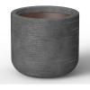 imageKante 173 Inch Dia Cylindrical Planter with Organic Texture Large Round Plant Pot with Drainage Hole Onyx Black Finish with Warm Brown Interior Ideal for Succulent Flowers Trees ShrubsOnyx Black
