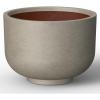 imageKante 177 Inch Dia Concrete Bowl Planter Large Tapered Bottom Plant Pot with Drainage Smooth Weathered Concrete Finish with Warm Brown Interior Ideal for Porch Home Garden PatioWeathered Concrete