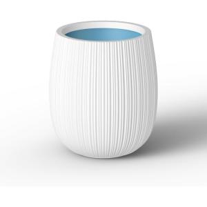 imageKante 126quot Dia x 146quot H Round Concrete Planter Streamlined Fluted Large Plant Pot with Drainage Hole and Rubber Plug for Home Patio Garden Black Finish with Warm Brown InteriorWhite
