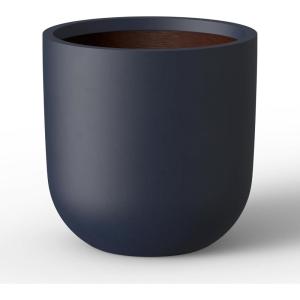 imageKante 165quot Round Concrete Planter Large Cylinder Plant Pot with Curved Bottom and Drainage Hole for Indoor and Outdoor Use  Garden or Patio Weathered Concrete Finish with Warm Brown InteriorCharcoal