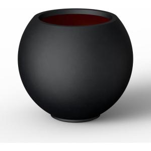 imageKante Round Concrete Flower Pot 193 Inch Dia 14quot Opening Sphere Shape Design Planter with Drainage Hole and Rubber Plug for Outdoor Plants Weathered Concrete Finish with Warm Brown InteriorBlack