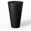 imageKante 18 Inch Tall Planter Set of 2 Round Spiral Textured Flower Pots Decorative Plant Pots for Outdoor Indoor Home Garden Patio BlackBlackspiral