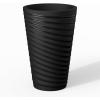 imageKante 18 Inch Tall Planter Set of 2 Round Spiral Textured Flower Pots Decorative Plant Pots for Outdoor Indoor Home Garden Patio BlackBlackspiral