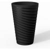 imageKante 18 Inch Tall Planter Set of 2 Round Spiral Textured Flower Pots Decorative Plant Pots for Outdoor Indoor Home Garden Patio BlackBlackspiral