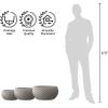 imageKante 115quot 159quot and 208quot Dia Round Concrete Planter Set of 3 Outdoor Indoor Garden Pots for Plants with Draiange Hole Ideal for Patio Garden Porch WhiteWeathered Concrete