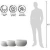 imageKante 115quot 159quot and 208quot Dia Round Concrete Planter Set of 3 Outdoor Indoor Garden Pots for Plants with Draiange Hole Ideal for Patio Garden Porch WhiteWhite