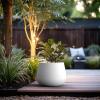 imageKante 125quot Dia Round Concrete Planter Curva Style Garden Pot with Drainage Hole for Indoor ampamp Outdoor Plants Ideal for Tree Flowers Shrubs White Finish with Aqua Blue InteriorWhite