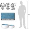 imageKante 142quot Dia Round Curvy Concrete Planter Large Plant Pots with Drainage Hole for Indoor Outdoor Plants Flower Pot for Home Garden Patio Porch White Finish with Aqua Blue InteriorWhite