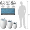 imageKante 165 Inch Tall Concrete Planter Large Indoor Outdoor Plant Pot with Drainage Smooth White Finish with Aqua Blue Interior Ideal for Porch Home Garden PatioWhite