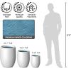 imageKante 165 Inch Tall Concrete Planter Large Indoor Outdoor Plant Pot with Drainage Smooth White Finish with Aqua Blue Interior Ideal for Porch Home Garden PatioWhite