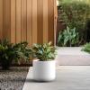 imageKante Round Concrete Planter 138 Inch Dia ClassicStyle Large Pot with Drainage White Finish with Aqua Blue Interior for Indoor ampamp Outdoor Plants Home Patio and GardenWhite
