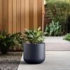 imageKante Round Concrete Planter 138 Inch Dia ClassicStyle Large Pot with Drainage White Finish with Aqua Blue Interior for Indoor ampamp Outdoor Plants Home Patio and GardenCharcoal