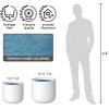 imageKante Round Concrete Planter 138 Inch Dia ClassicStyle Large Pot with Drainage White Finish with Aqua Blue Interior for Indoor ampamp Outdoor Plants Home Patio and GardenWhite