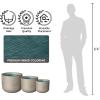 imageKante Round Concrete Planter 9 Inch Dia ClassicStyle Large Pot with Drainage White Finish with Aqua Blue Interior for Indoor ampamp Outdoor Plants Home Patio and GardenWeathered Concrete