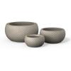 imageKante 115quot 159quot and 208quot Dia Round Concrete Planter Set of 3 Outdoor Indoor Garden Pots for Plants with Draiange Hole Ideal for Patio Garden Porch WhiteWeathered Concrete