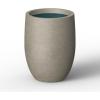 imageKante 165 Inch Tall Concrete Planter Large Indoor Outdoor Plant Pot with Drainage Smooth White Finish with Aqua Blue Interior Ideal for Porch Home Garden PatioWeathered Concrete