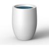 imageKante 165 Inch Tall Concrete Planter Large Indoor Outdoor Plant Pot with Drainage Smooth White Finish with Aqua Blue Interior Ideal for Porch Home Garden PatioWhite