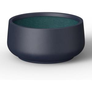 imageKante 142quot Dia Round Curvy Concrete Planter Large Plant Pots with Drainage Hole for Indoor Outdoor Plants Flower Pot for Home Garden Patio Porch White Finish with Aqua Blue InteriorCharcoal