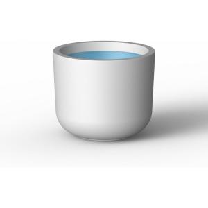 imageKante Round Concrete Planter 9 Inch Dia ClassicStyle Large Pot with Drainage White Finish with Aqua Blue Interior for Indoor ampamp Outdoor Plants Home Patio and GardenWhite