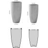 imageKante 236quot H Charcoal Concrete Tall Planters Set of 2 Large Outdoor Indoor Decorative Plant Pots with Drainage Hole and Rubber Plug Modern Style for Home and GardenNatural Concrete